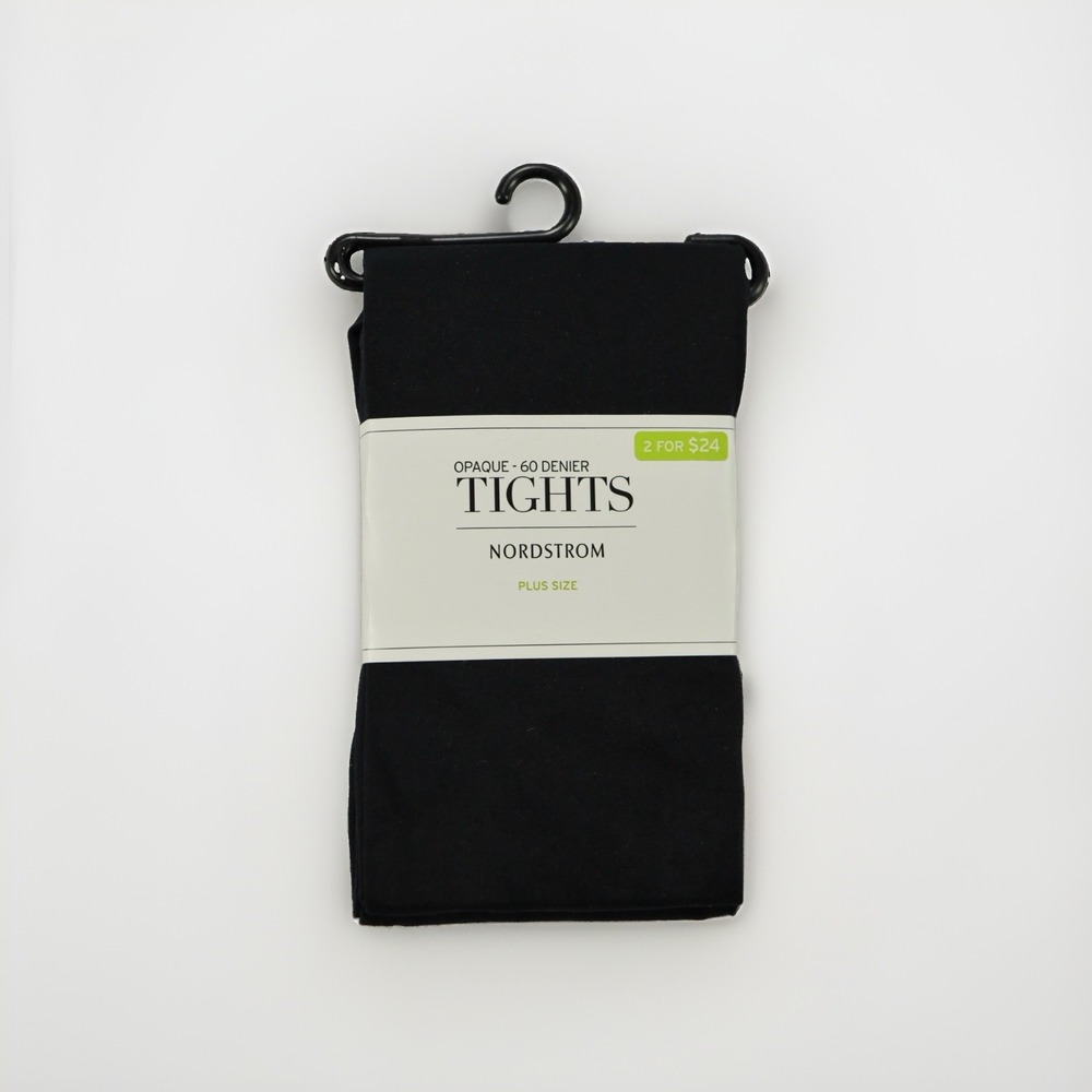 Nordstrom Opaque 60 Denier Tights Plus Size Black Made in Italy Stockings